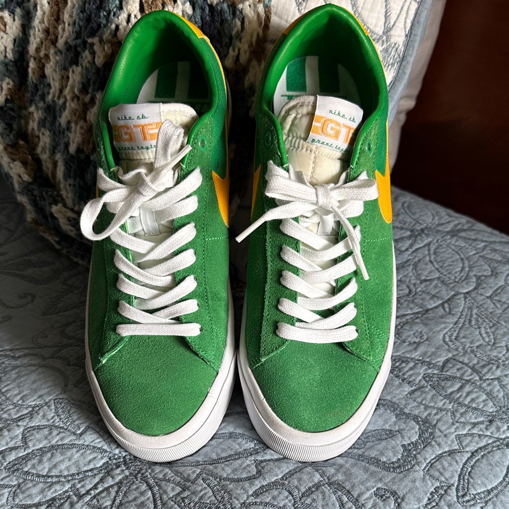 Nike Green and Yellow Low-Top Sneakers